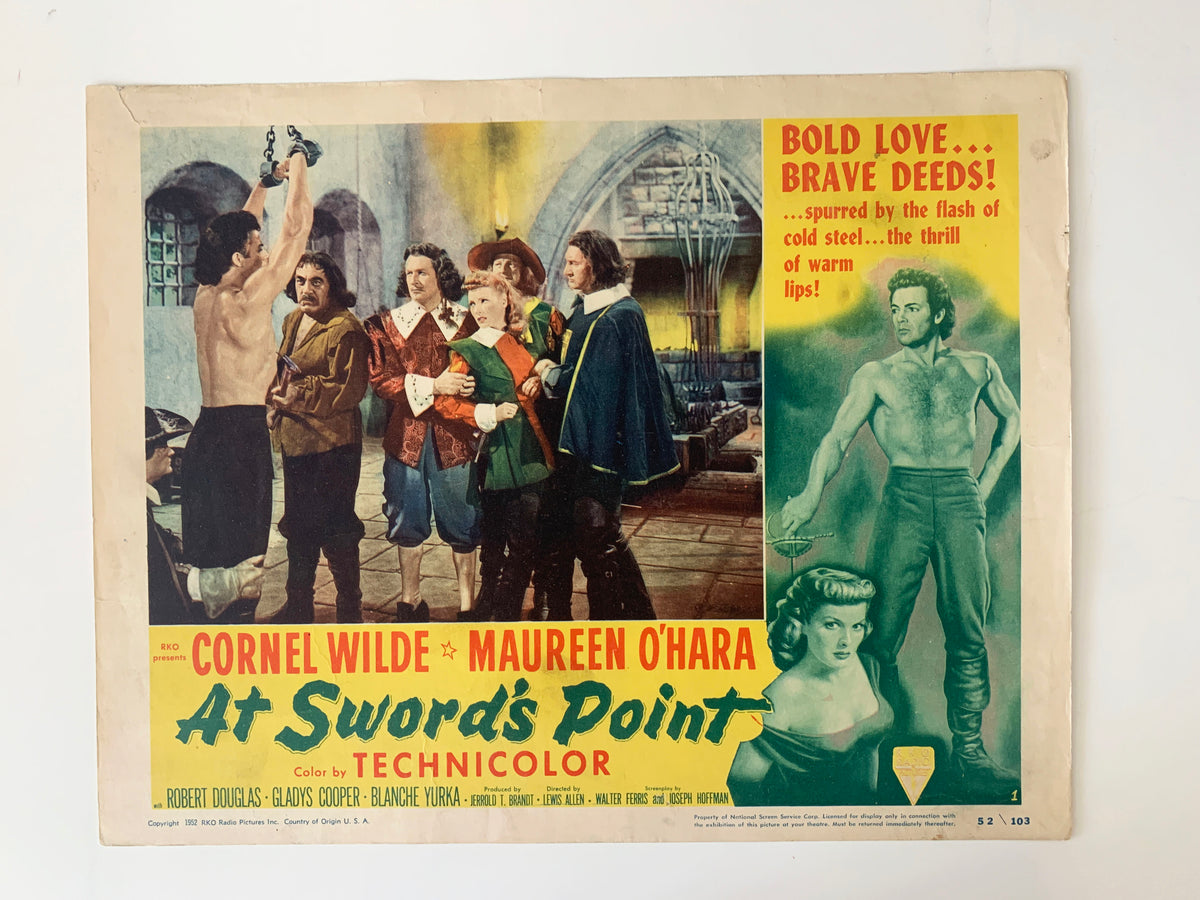 At Sword's Point original 1952 vintage lobby card