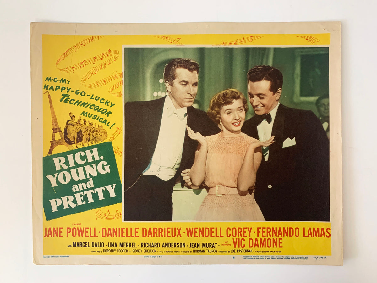 Rich, Young and Pretty original 1951 vintage lobby card