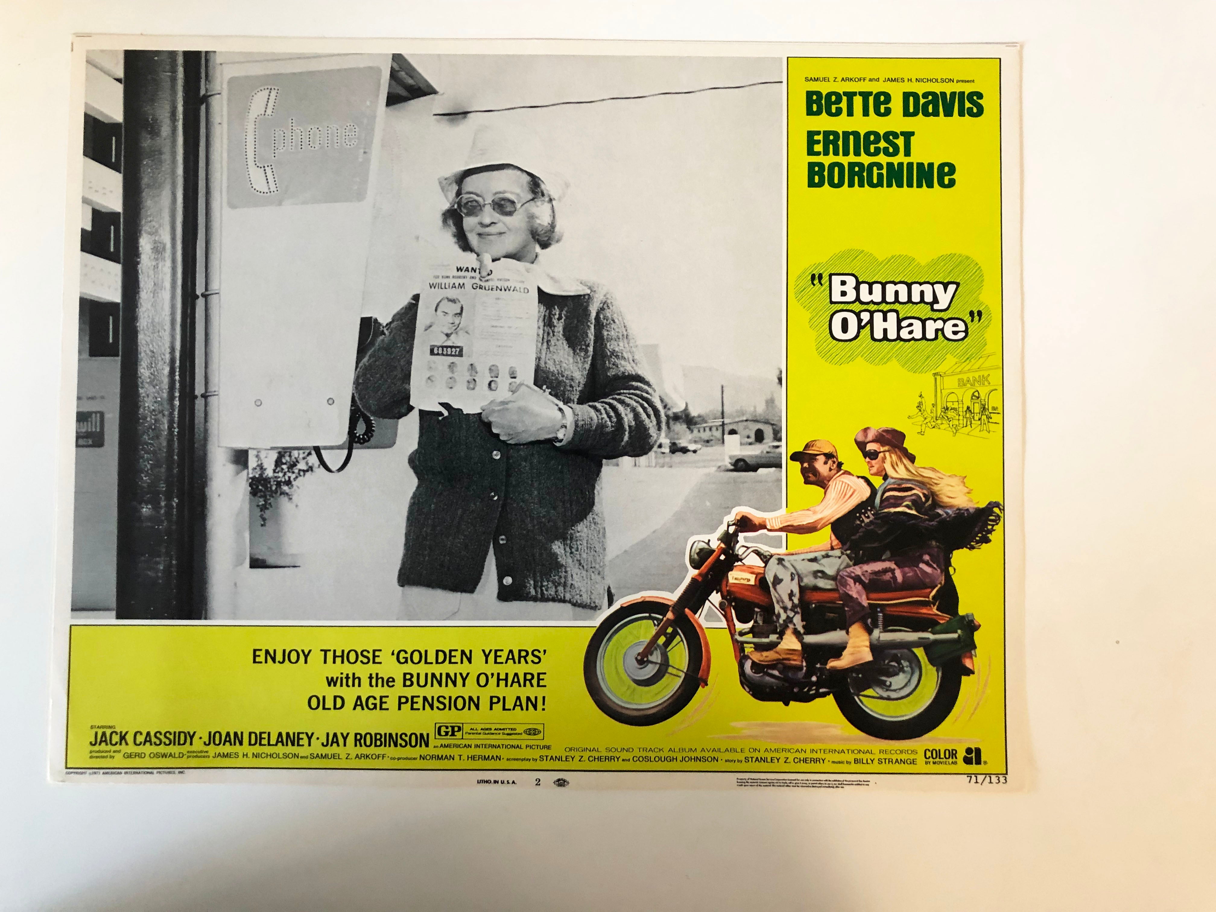 Bunny O'Hare original 1971 vintage lobby card