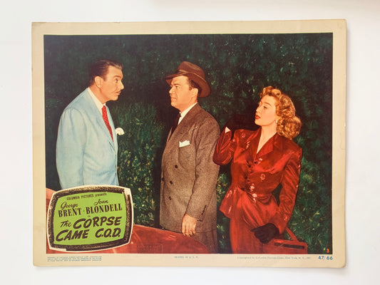 The Corpse Came C.O.D. original 1947 vintage lobby card