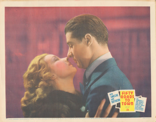 Fifty Roads to Town 1937 original vintage lobby card