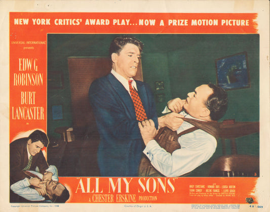 All My Sons 1948 original vintage lobby card