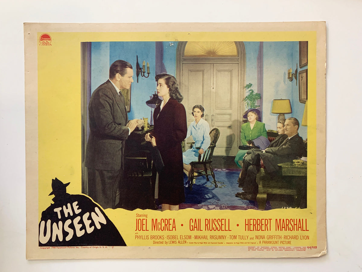 The Unseen original 1944 vintage lobby card