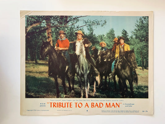 Tribute to a Bad Man original 1956 vintage lobby card