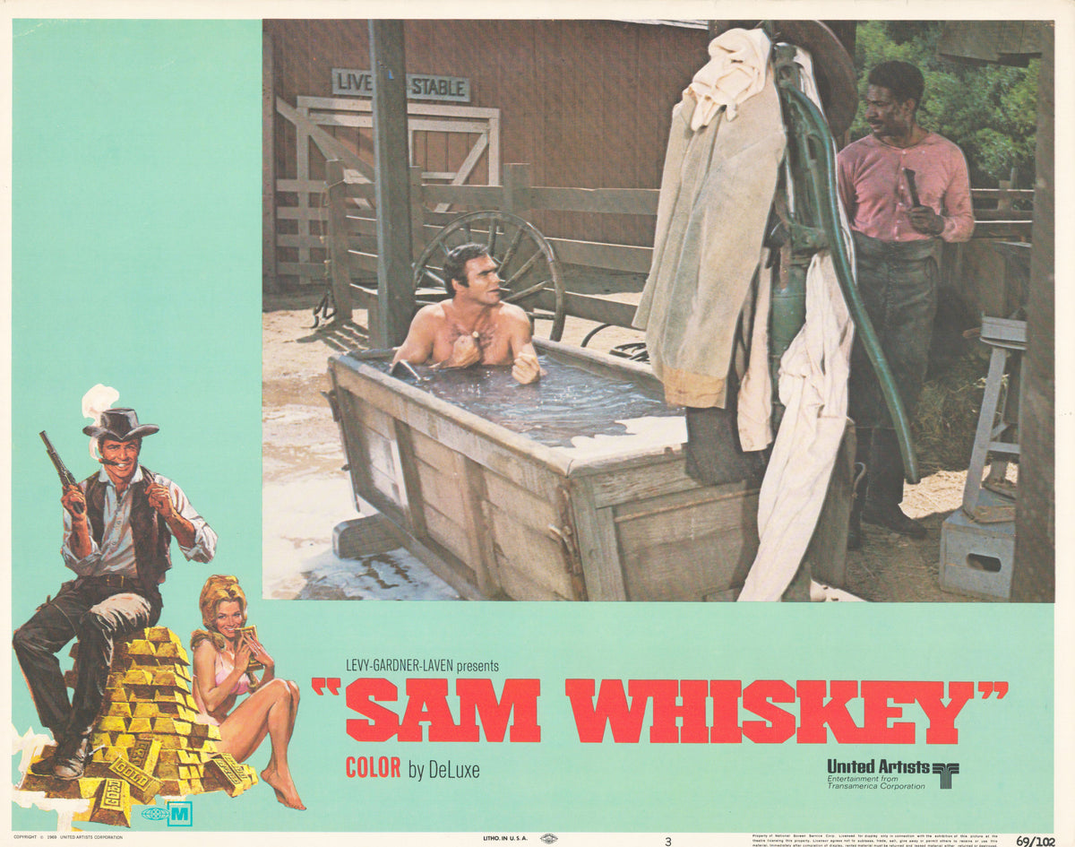 Sam Whiskey 1969 original vintage lobby card