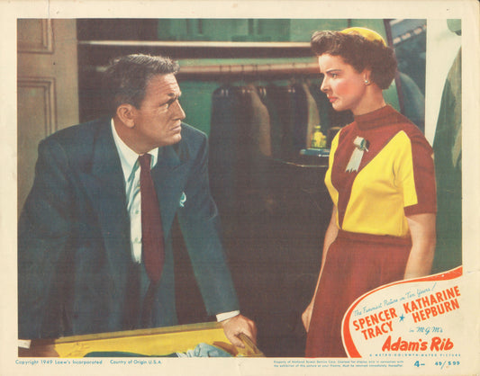 Adam's Rib 1949 original vintage lobby card