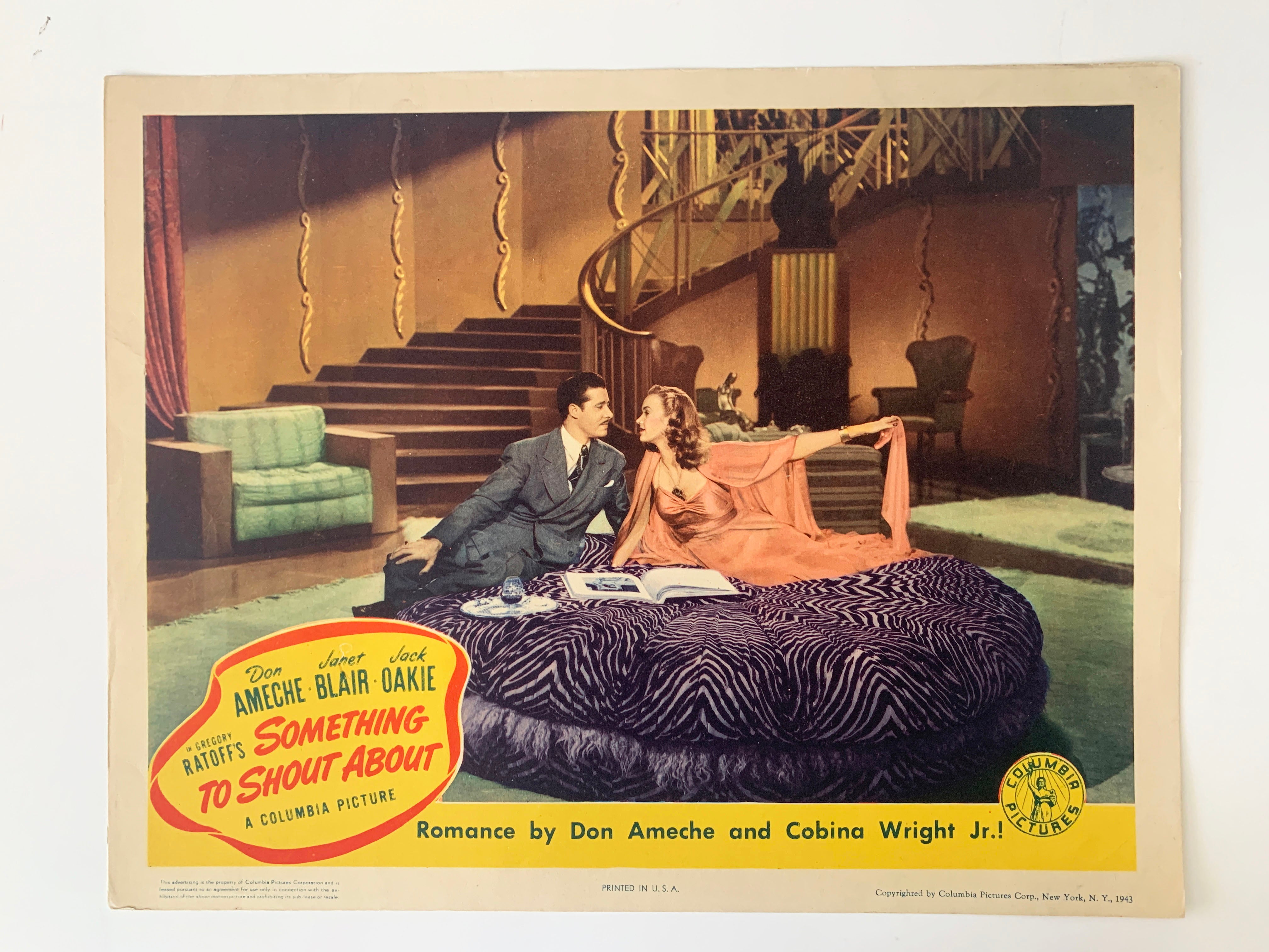 Something to Shout About  original 1943 vintage lobby card