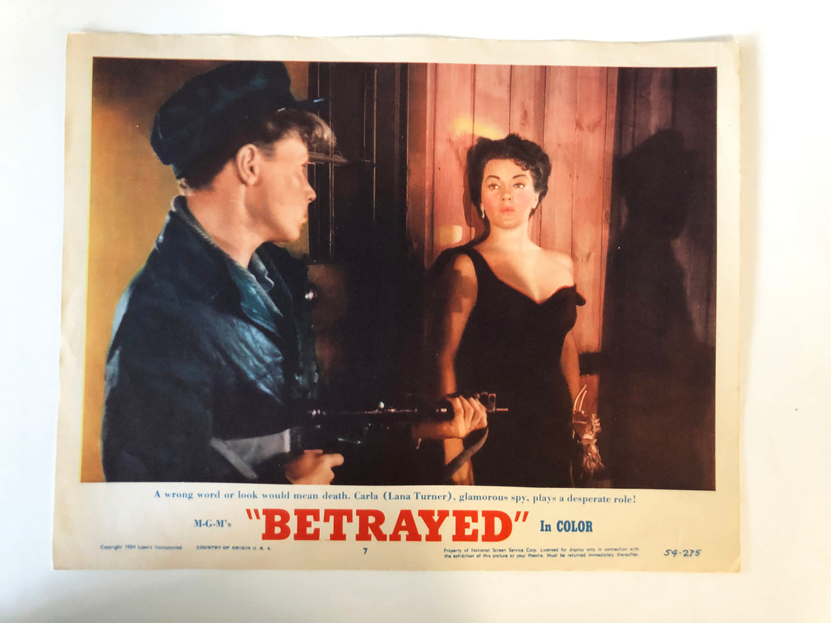 Betrayed original 1954 vintage lobby card