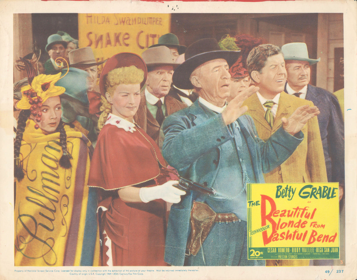 The Beautiful Blonde from Bashful Bend  1949 original vintage lobby card