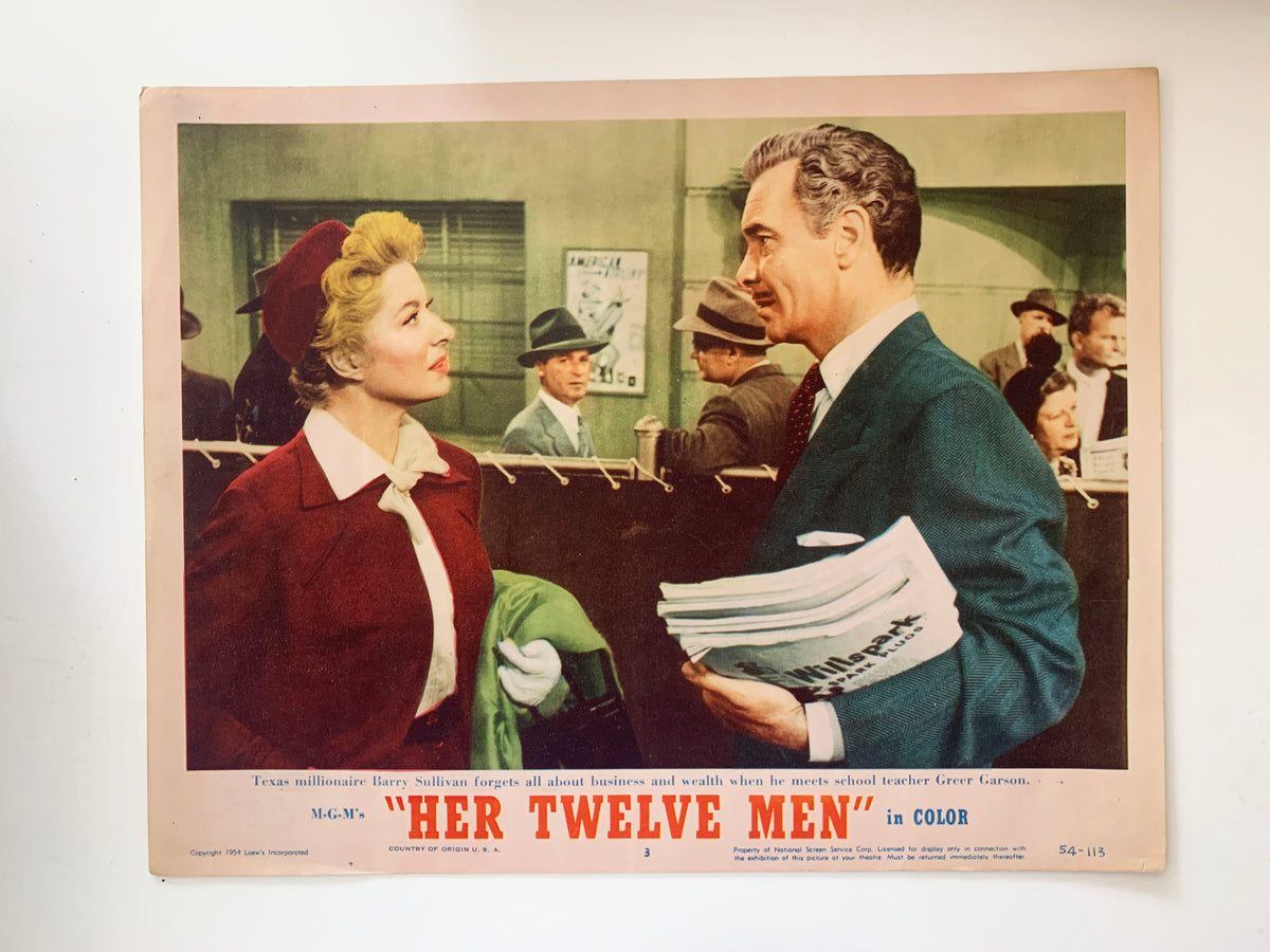 Her Twelve Men original 1954 vintage lobby card 