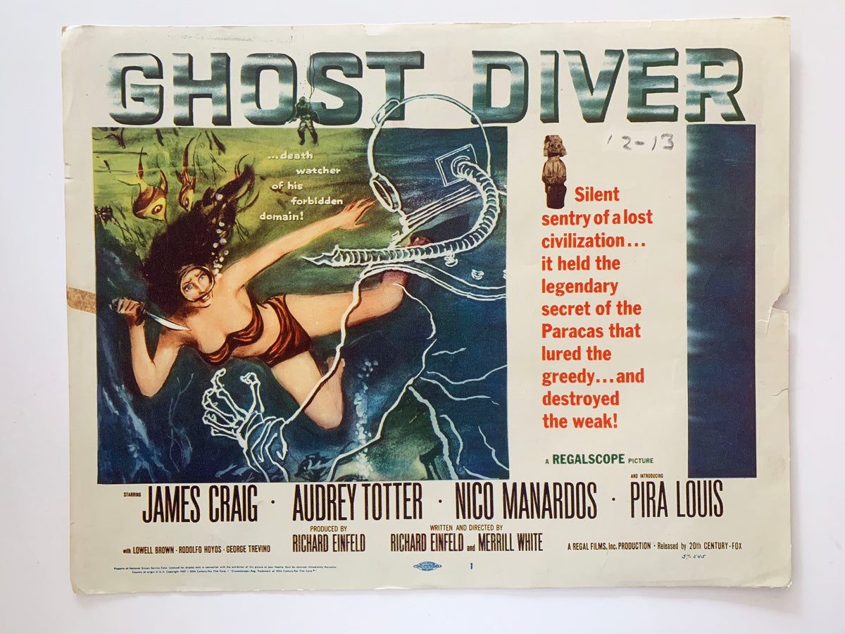 Ghost Diver original 1957 vintage lobby card