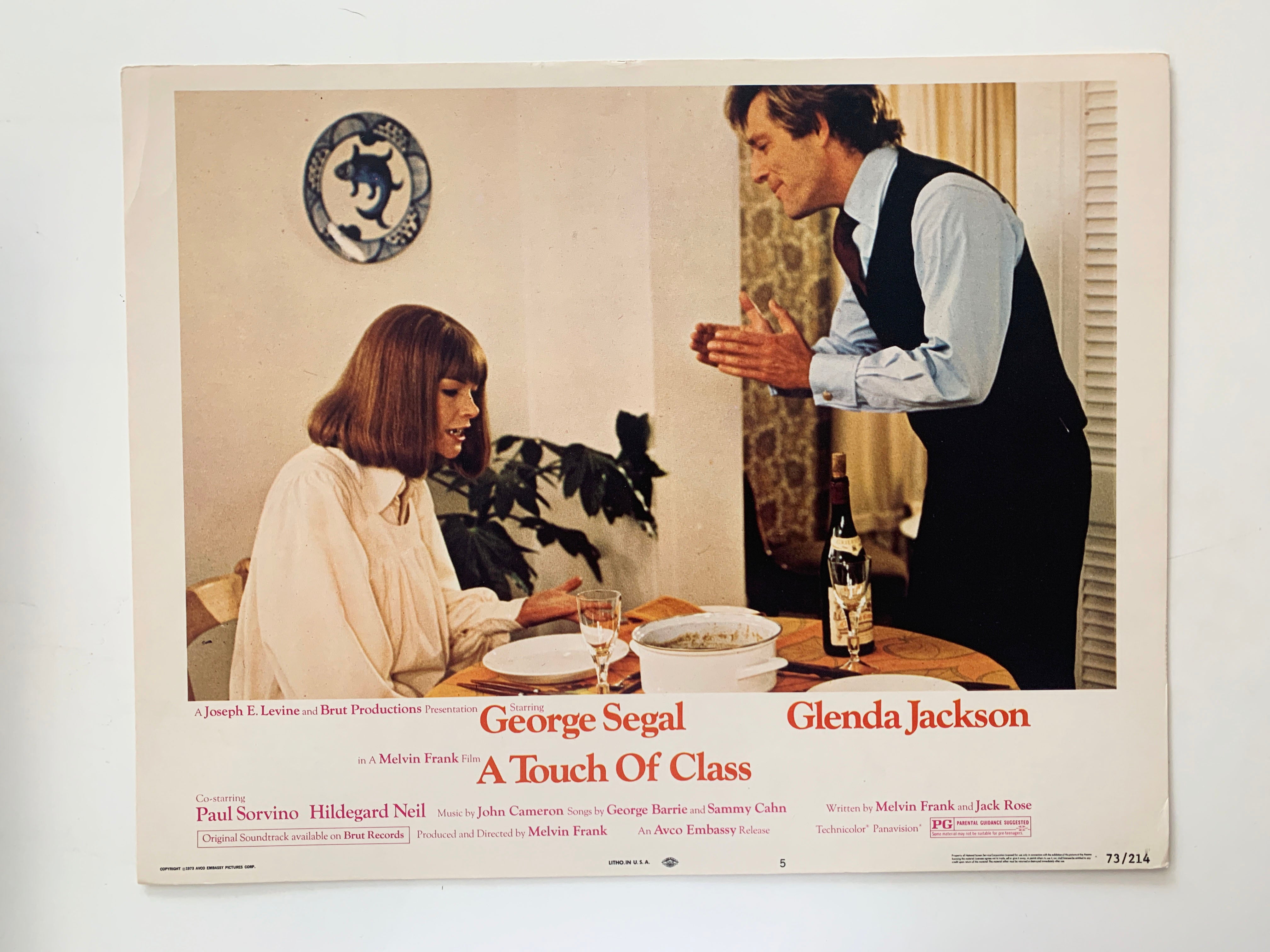 A Touch of Class original 1973 vintage lobby card 