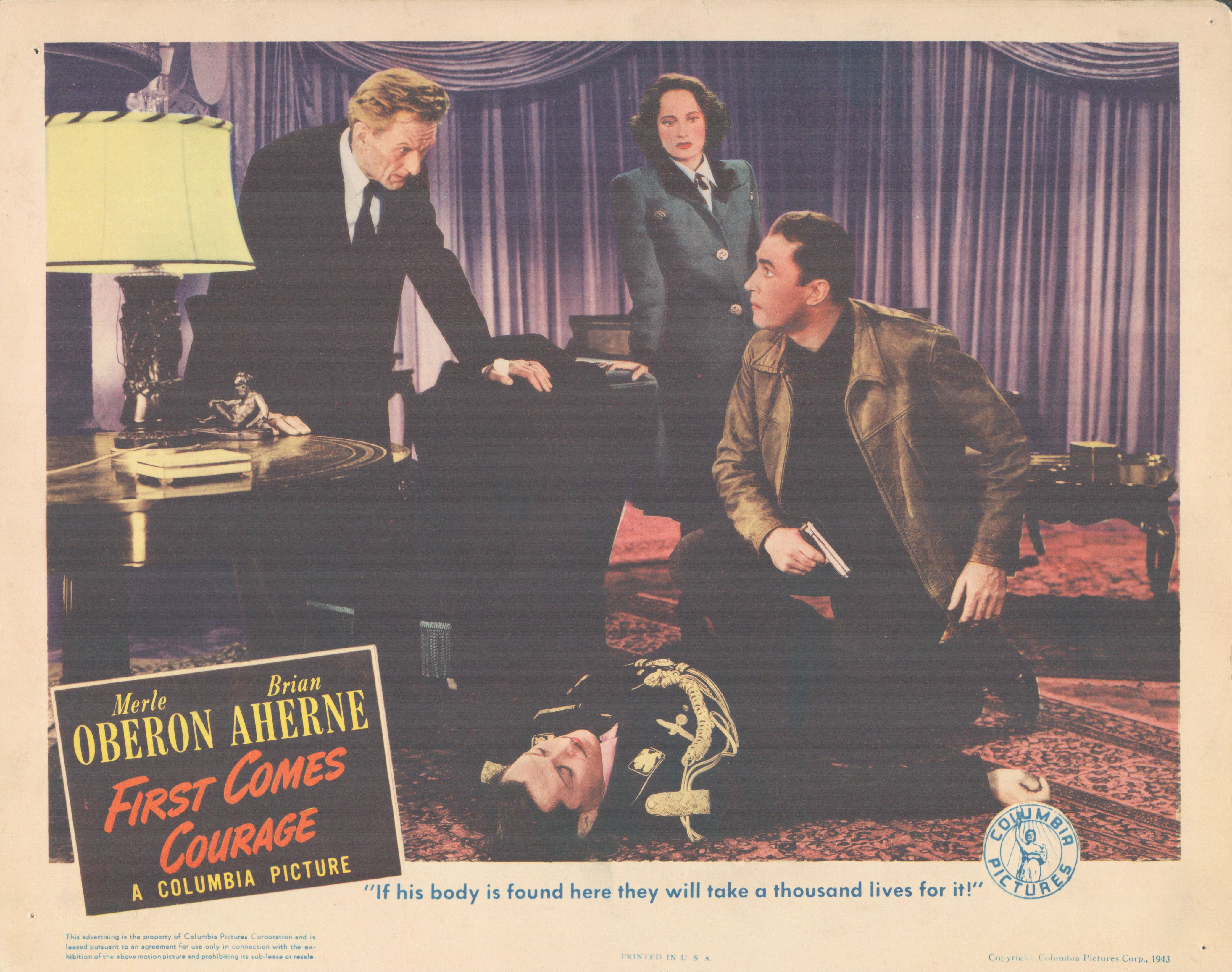 First Comes Courage 1943 original vintage lobby card