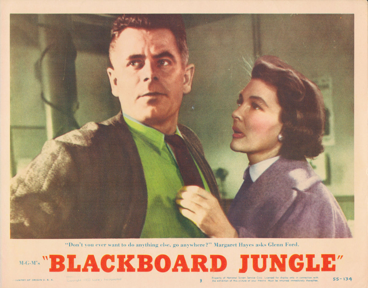 Blackboard Jungle 1955 original vintage lobby card