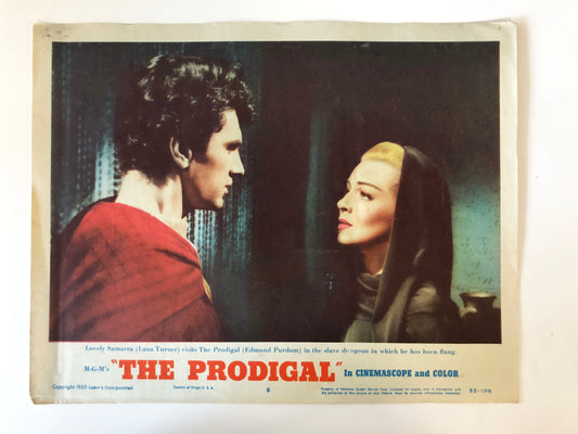 The Prodigal  original 1955 vintage lobby card