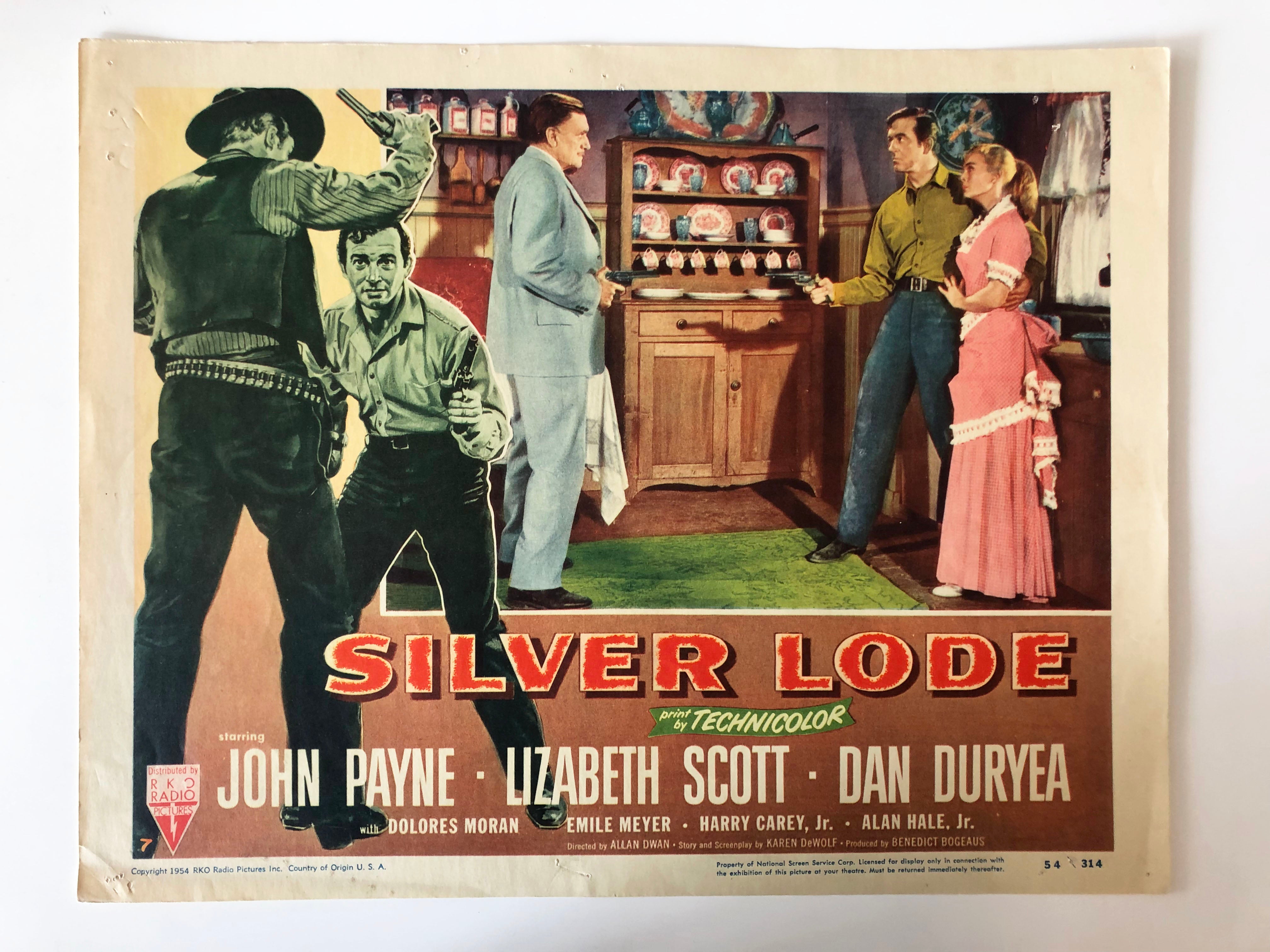 Silver Lode original 1954 vintage lobby card