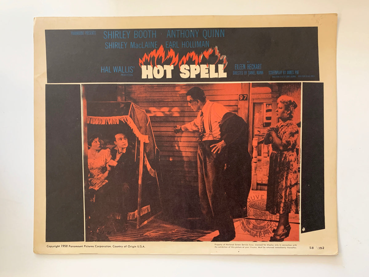 Hot Spell original 1958 vintage lobby card