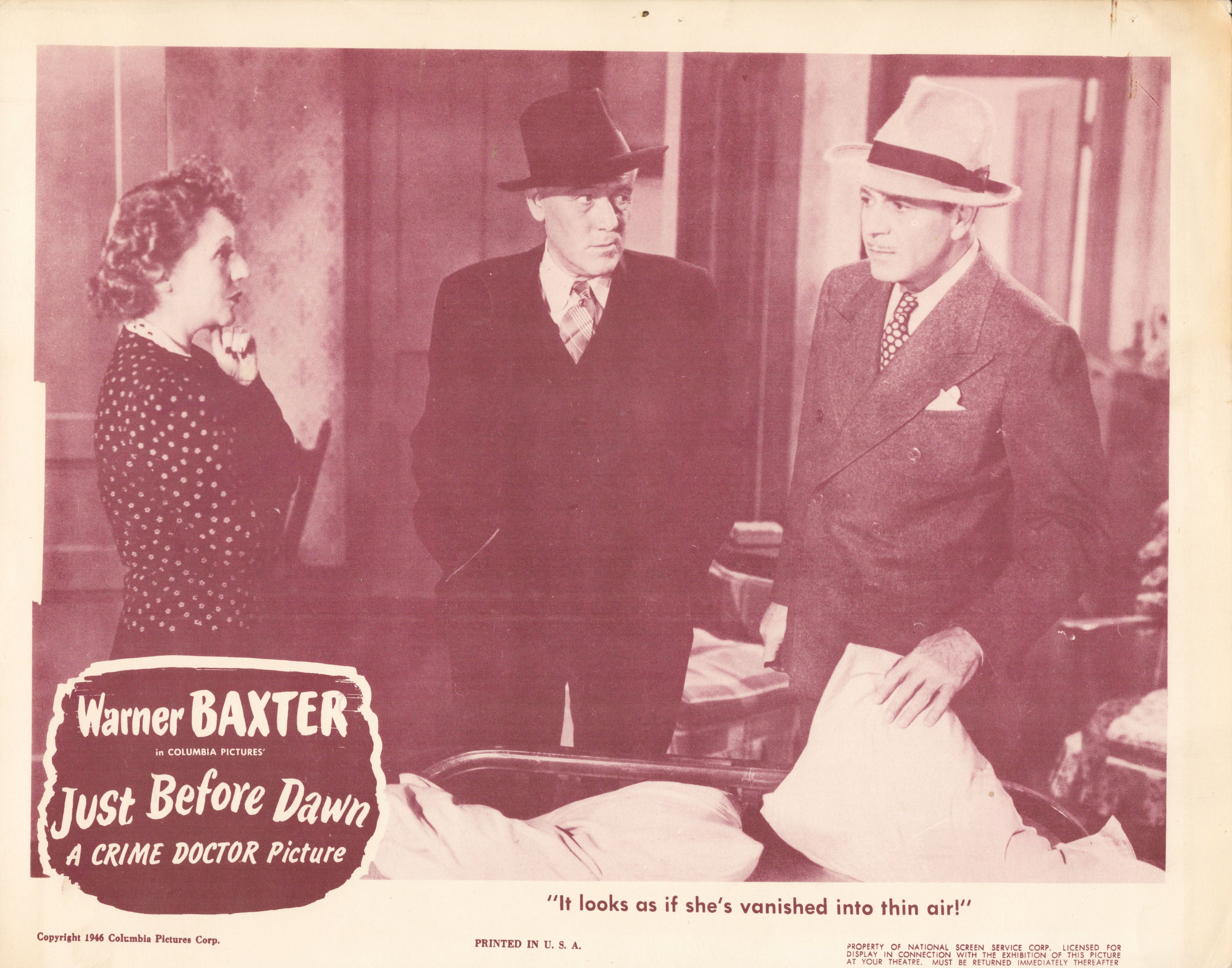 Just Before Dawn 1946 original vintage lobby card