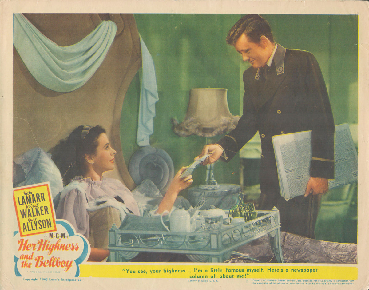 Her Highness and the Bellboy 1945 original vintage lobby card