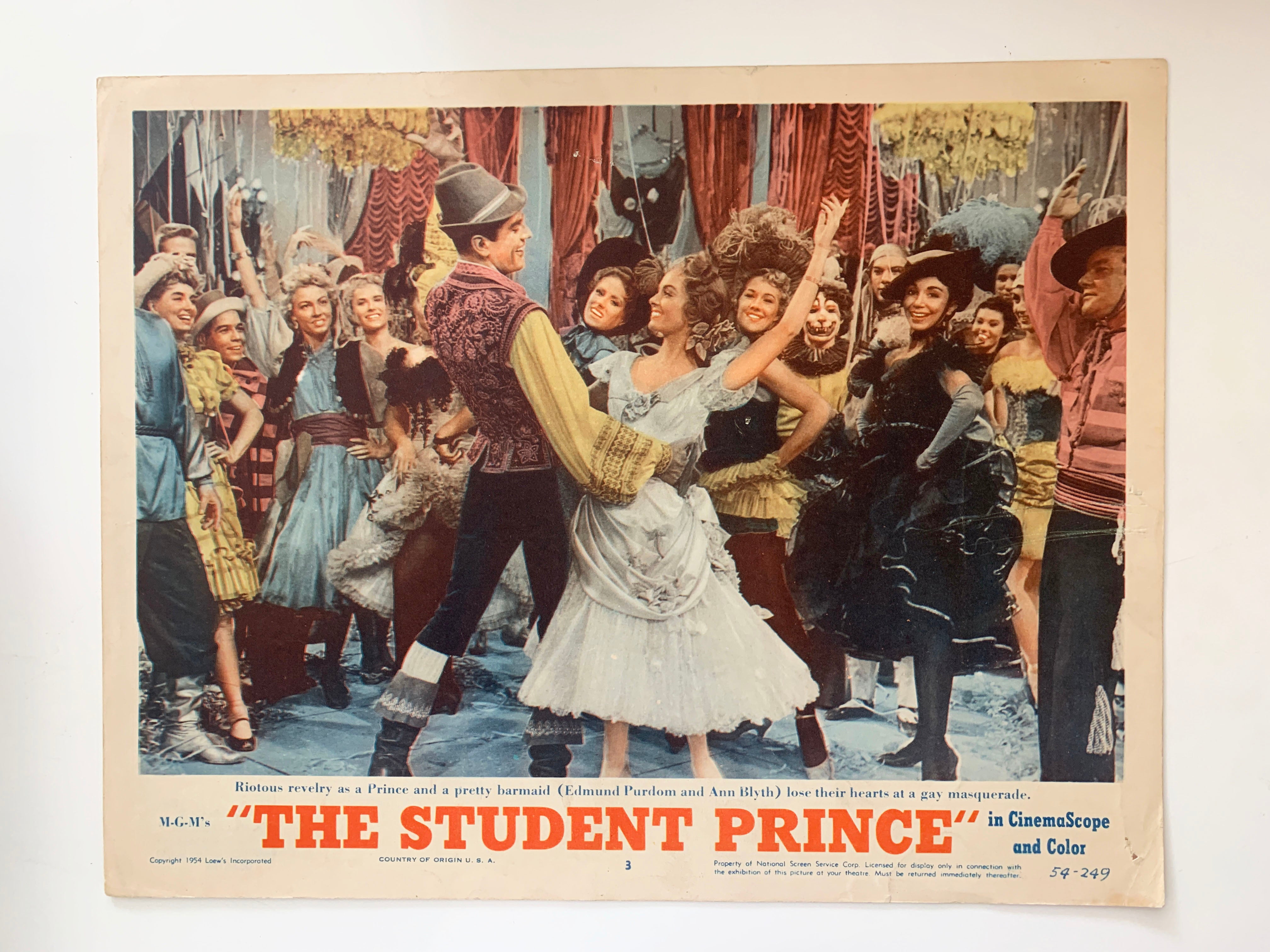 The Student Prince original 1954 vintage lobby card