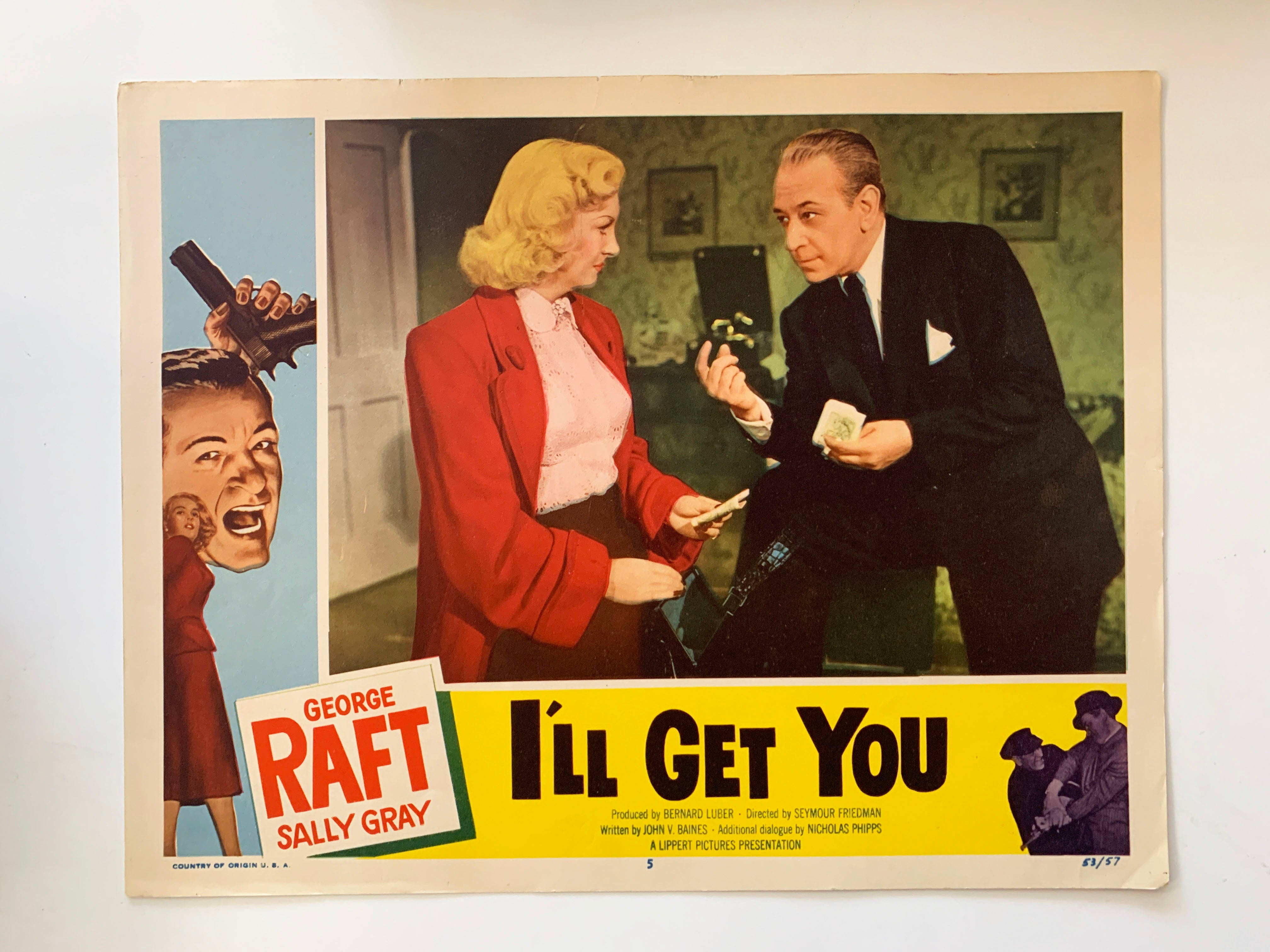 I'll Get You 
original 1953 vintage lobby card