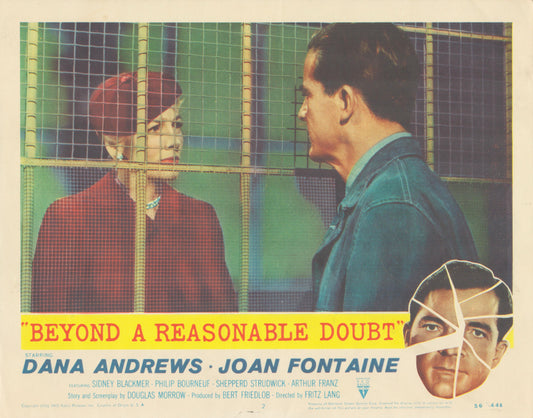 Beyond a Reasonable Doubt 1956 original vintage lobby card