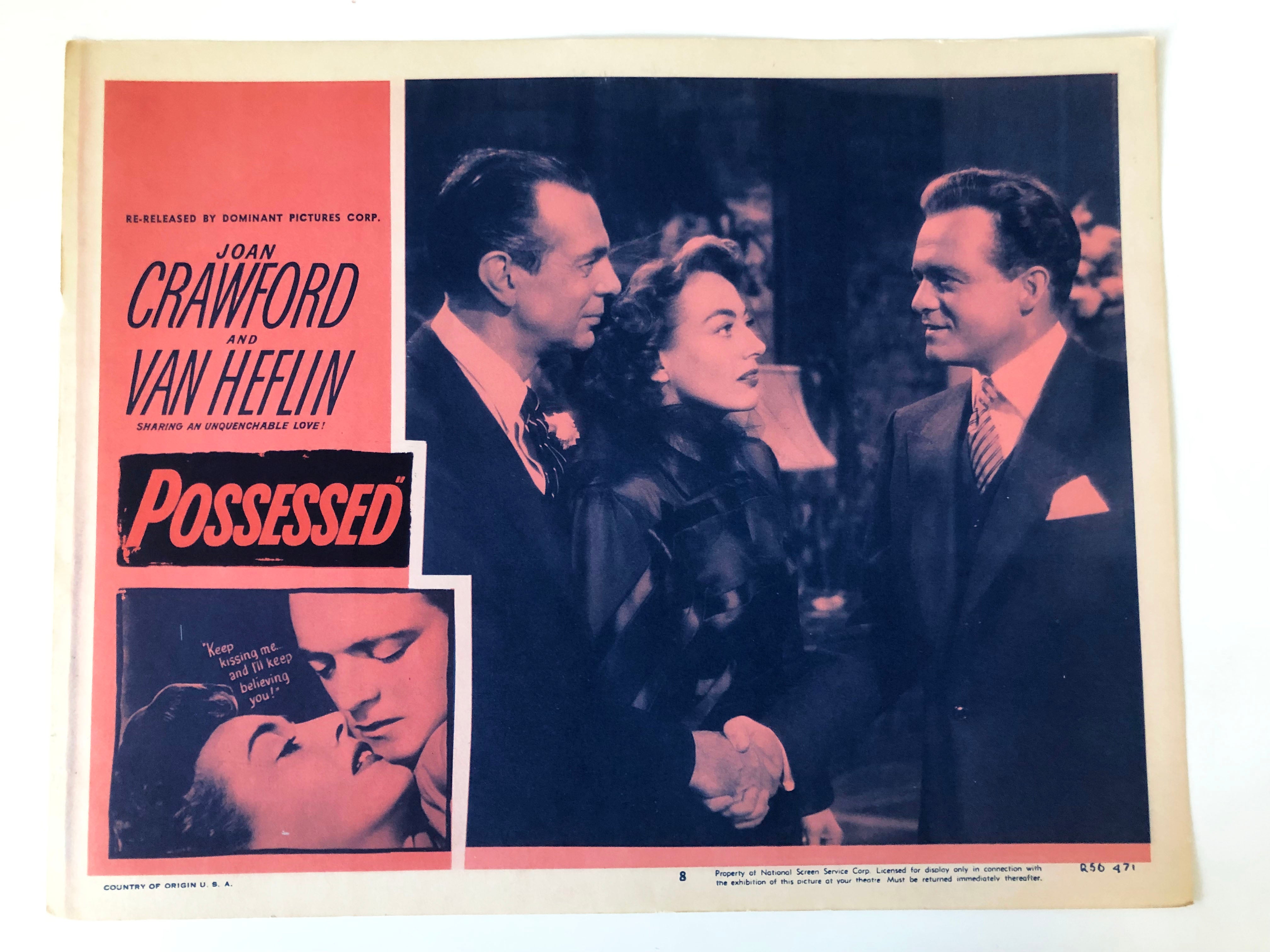 Possessed original 1956R vintage lobby card