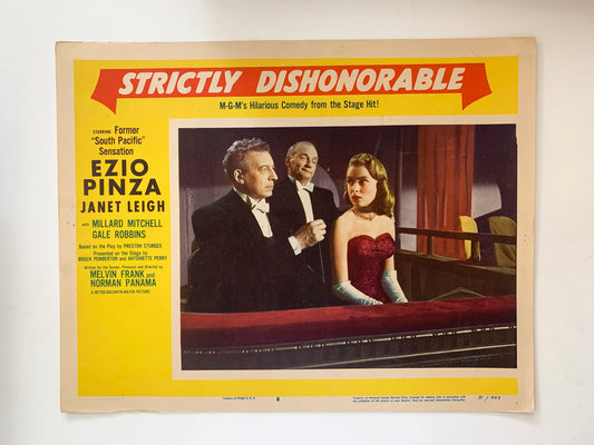 Strictly Dishonorable original 1951 vintage lobby card