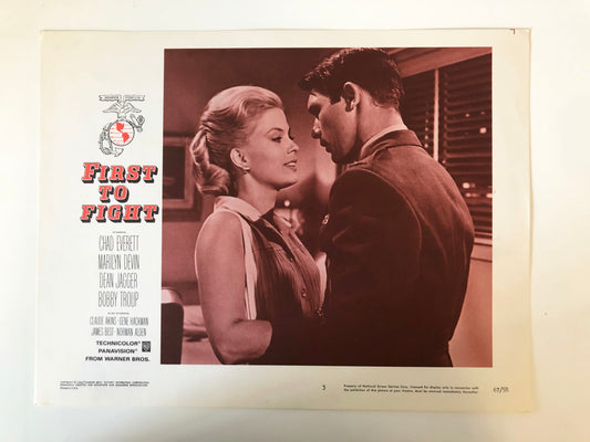 First to Fight original 1967 vintage lobby card