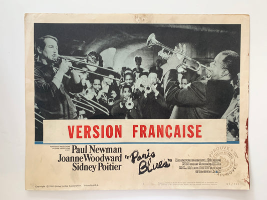 Paris Blues original 1961 vintage French lobby card