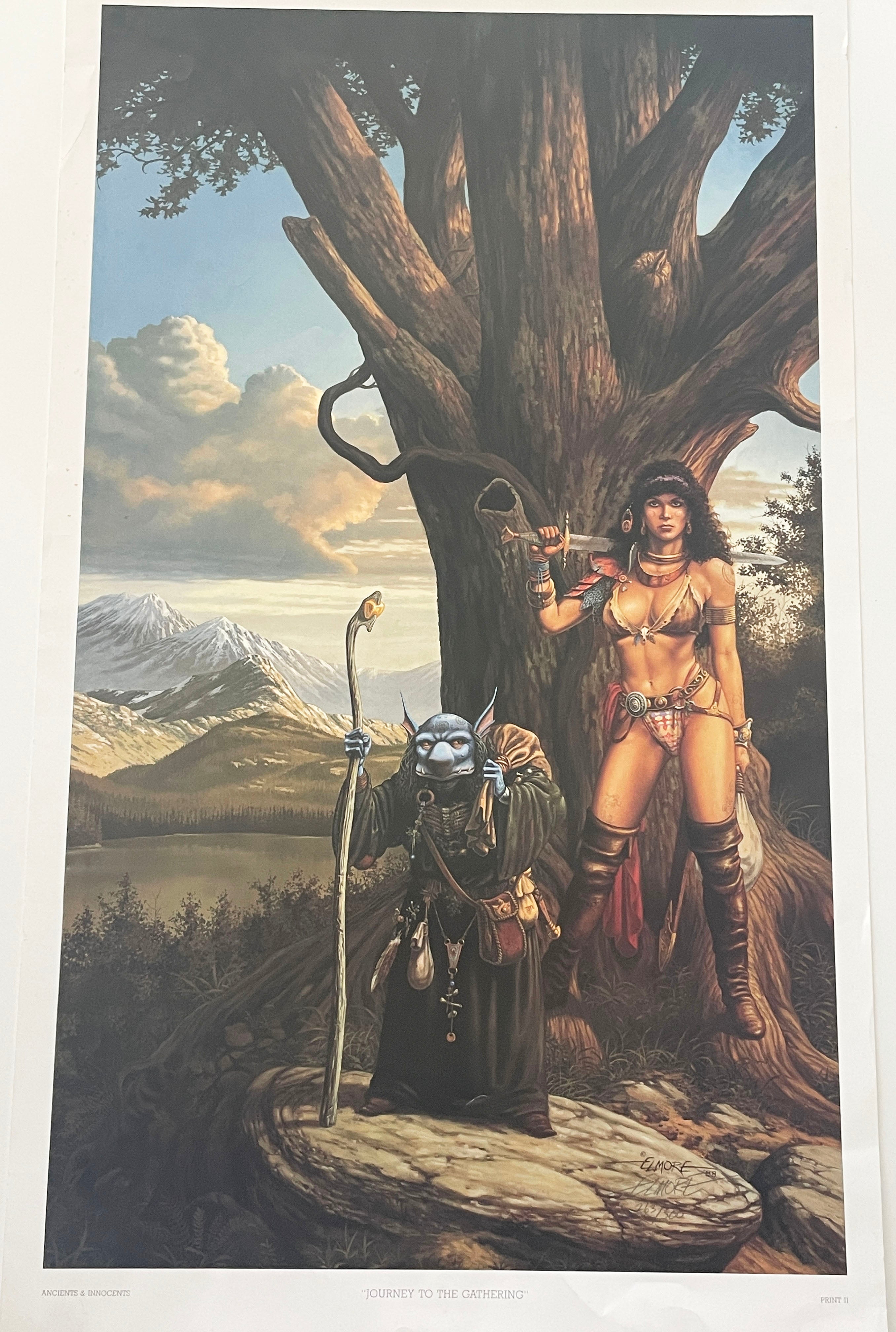 Ancients & Innocents  - Journey to the Gathering Art Print by Larry Elmore 