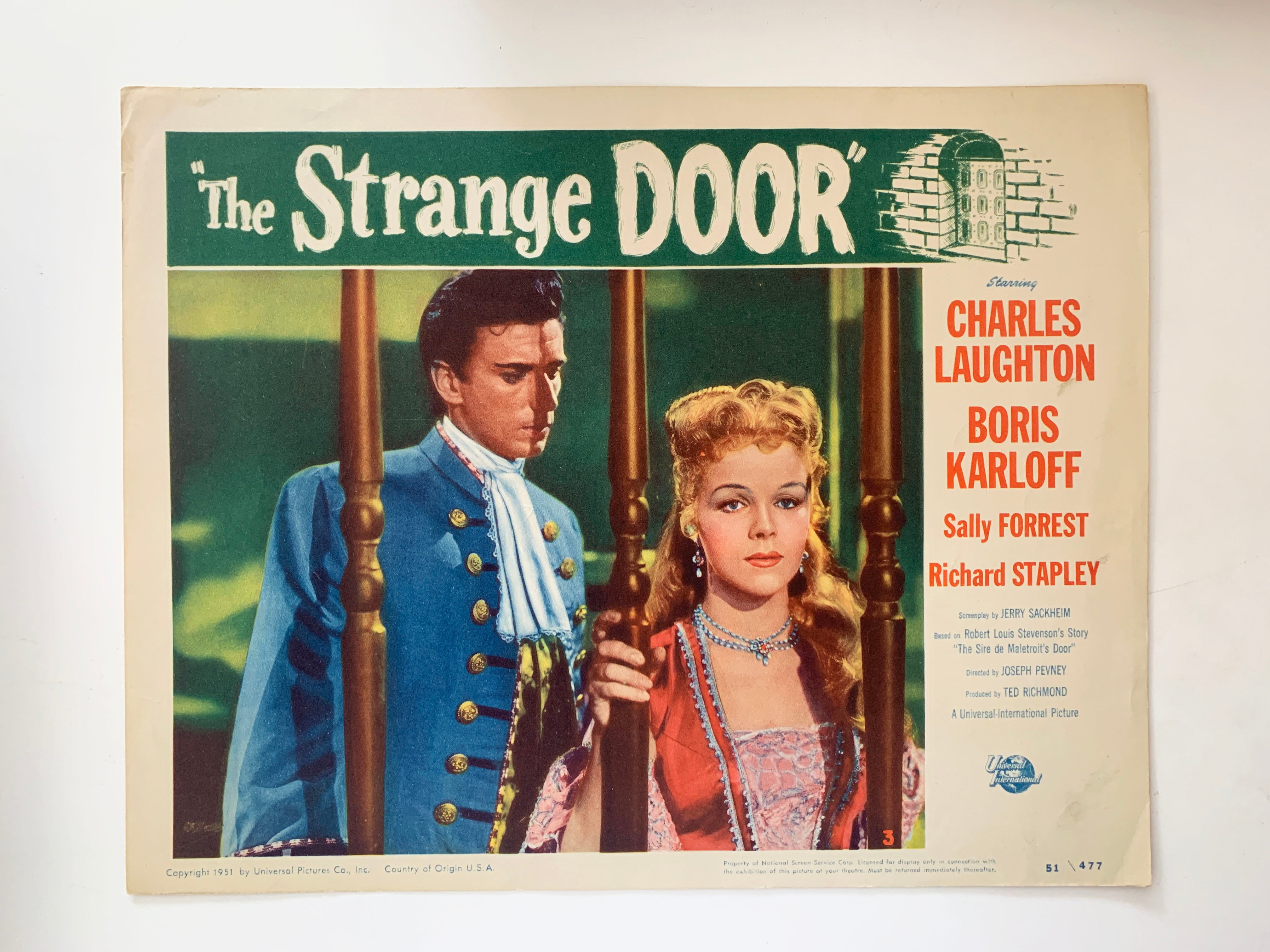 The Strange Door original 1951 vintage lobby card