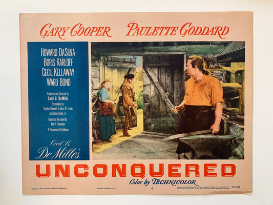 Unconquered  original 1955R vintage lobby card