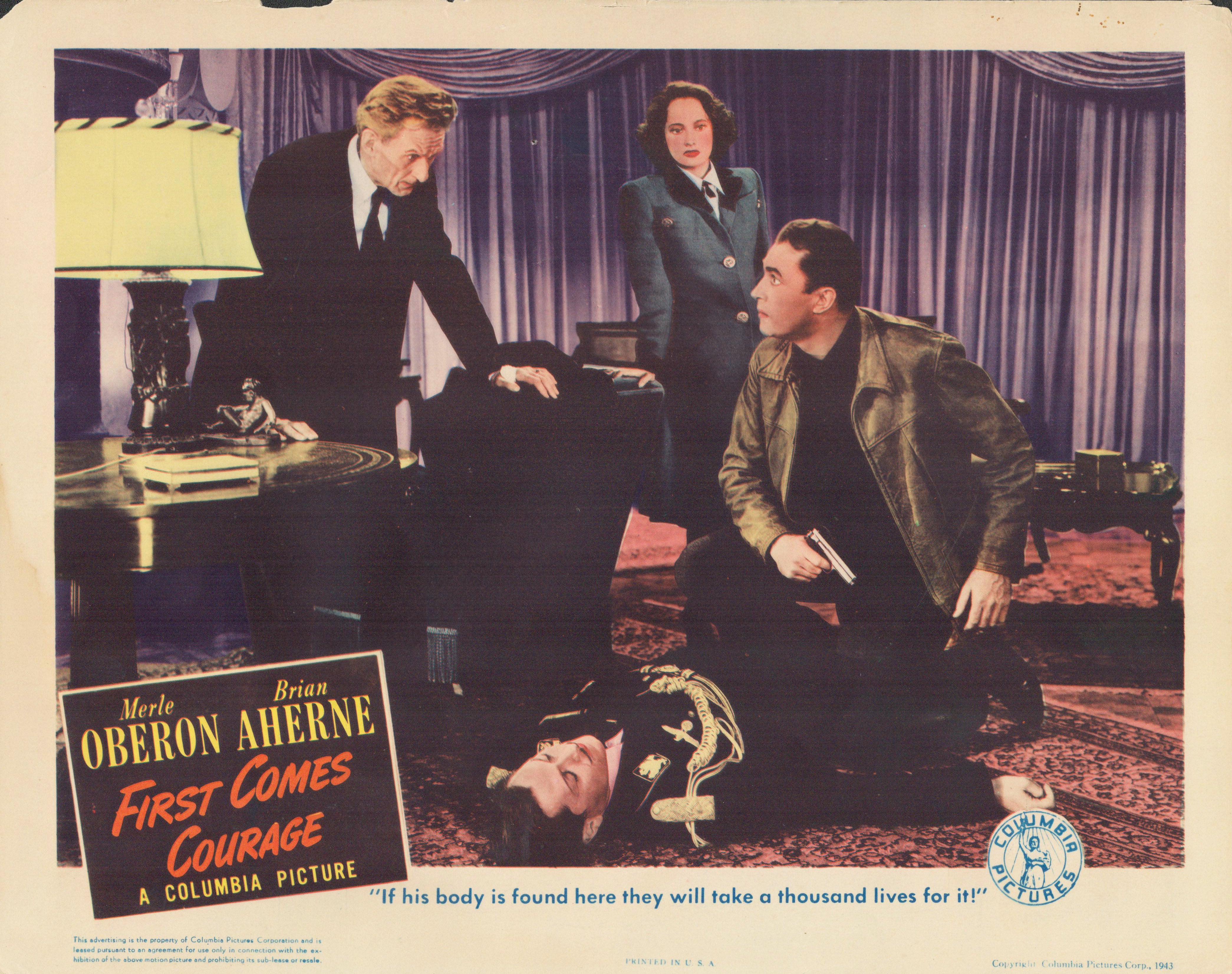 First Comes Courage 1943 original vintage lobby card