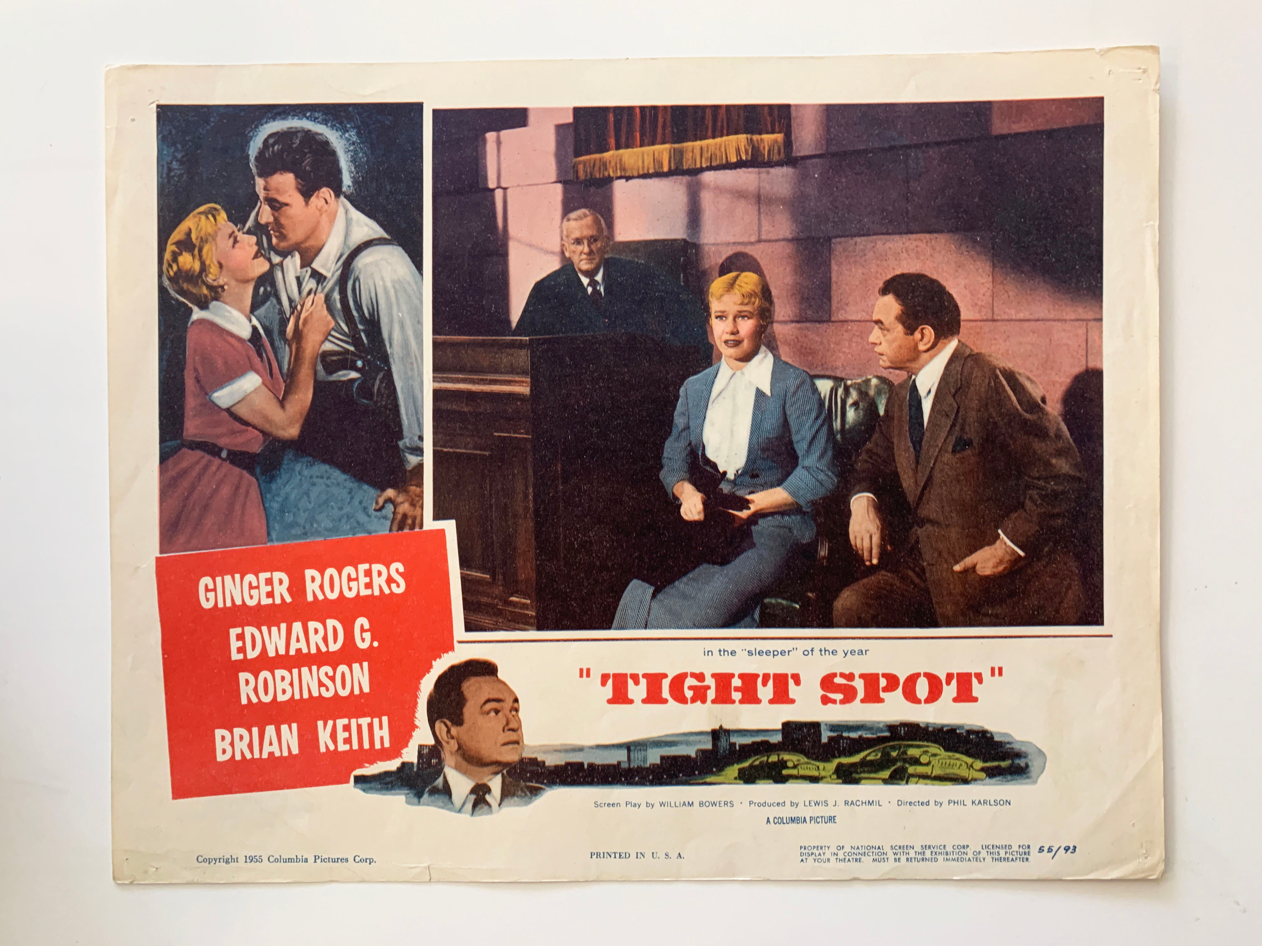 Tight Spot original 1955 vintage lobby card