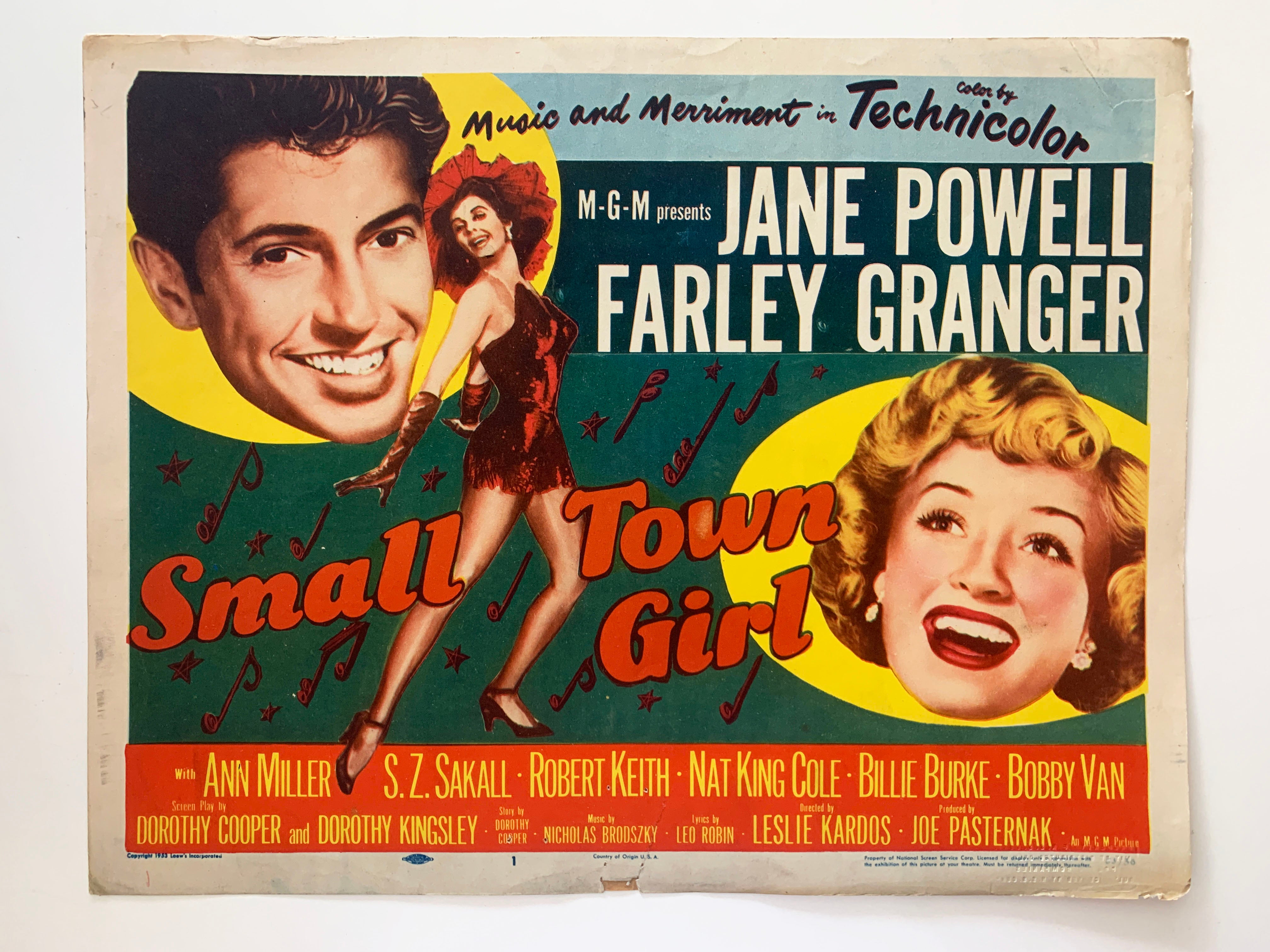 Small Town Girl original 1953 vintage lobby card