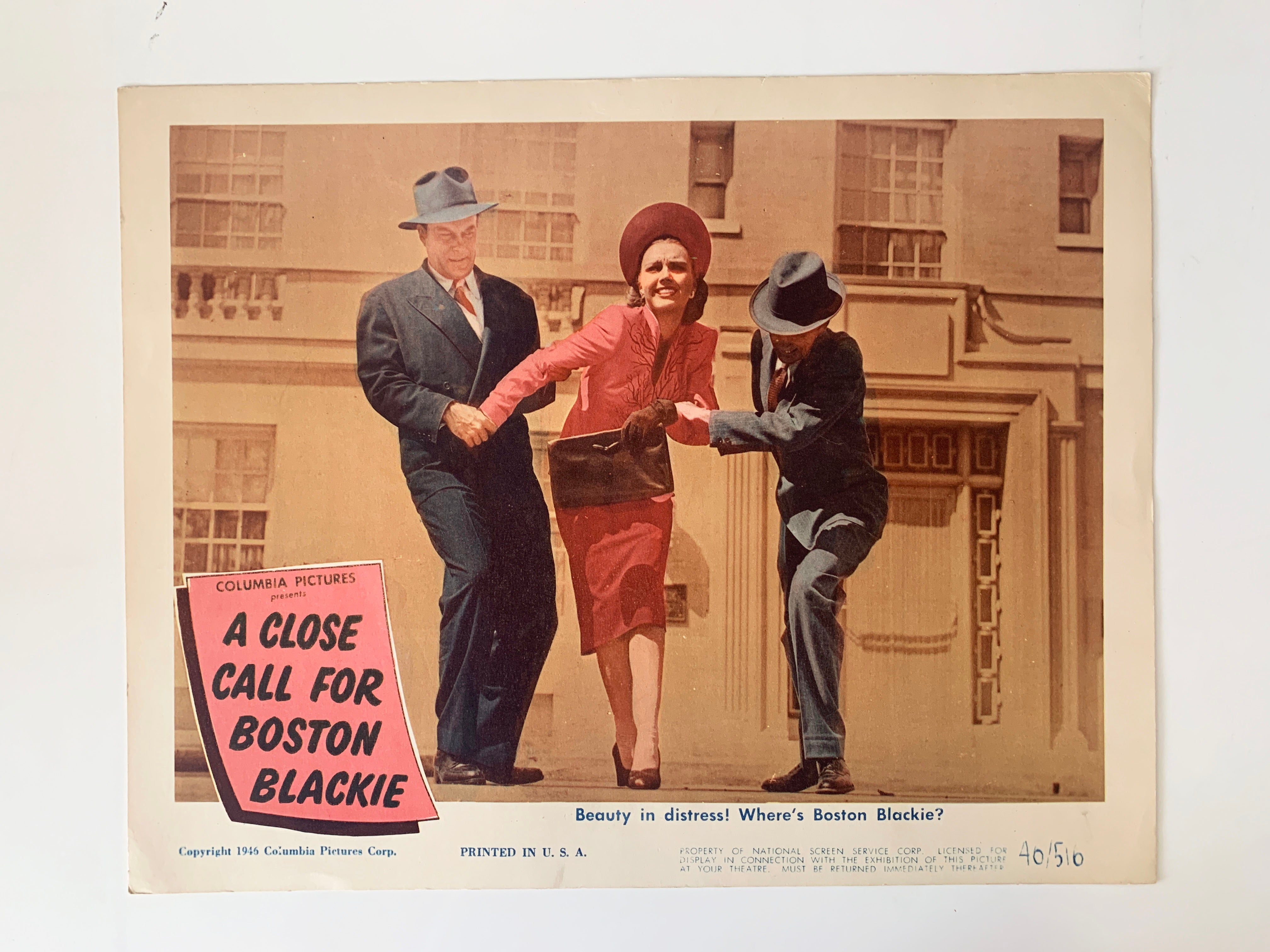 A Close Call for Boston Blackie original 1946 vintage lobby card