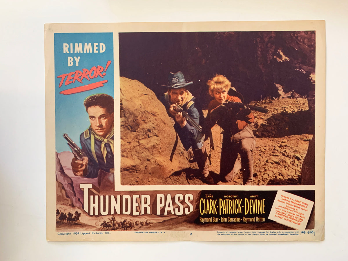 Thunder Pass original 1954 vintage lobby card