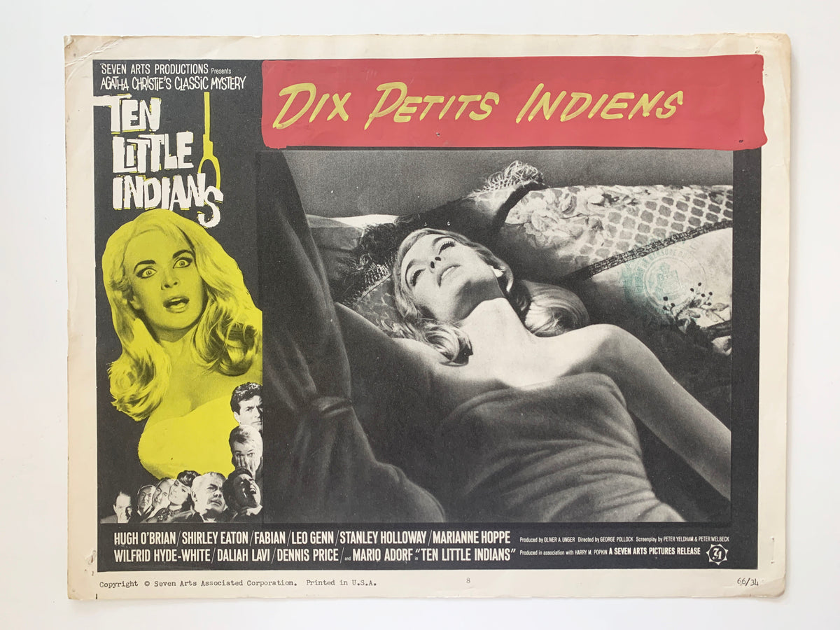 Ten Little Indians original 1966 English/French vintage lobby card