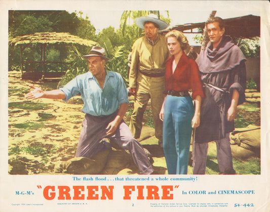 Green Fire 1954 original vintage lobby card