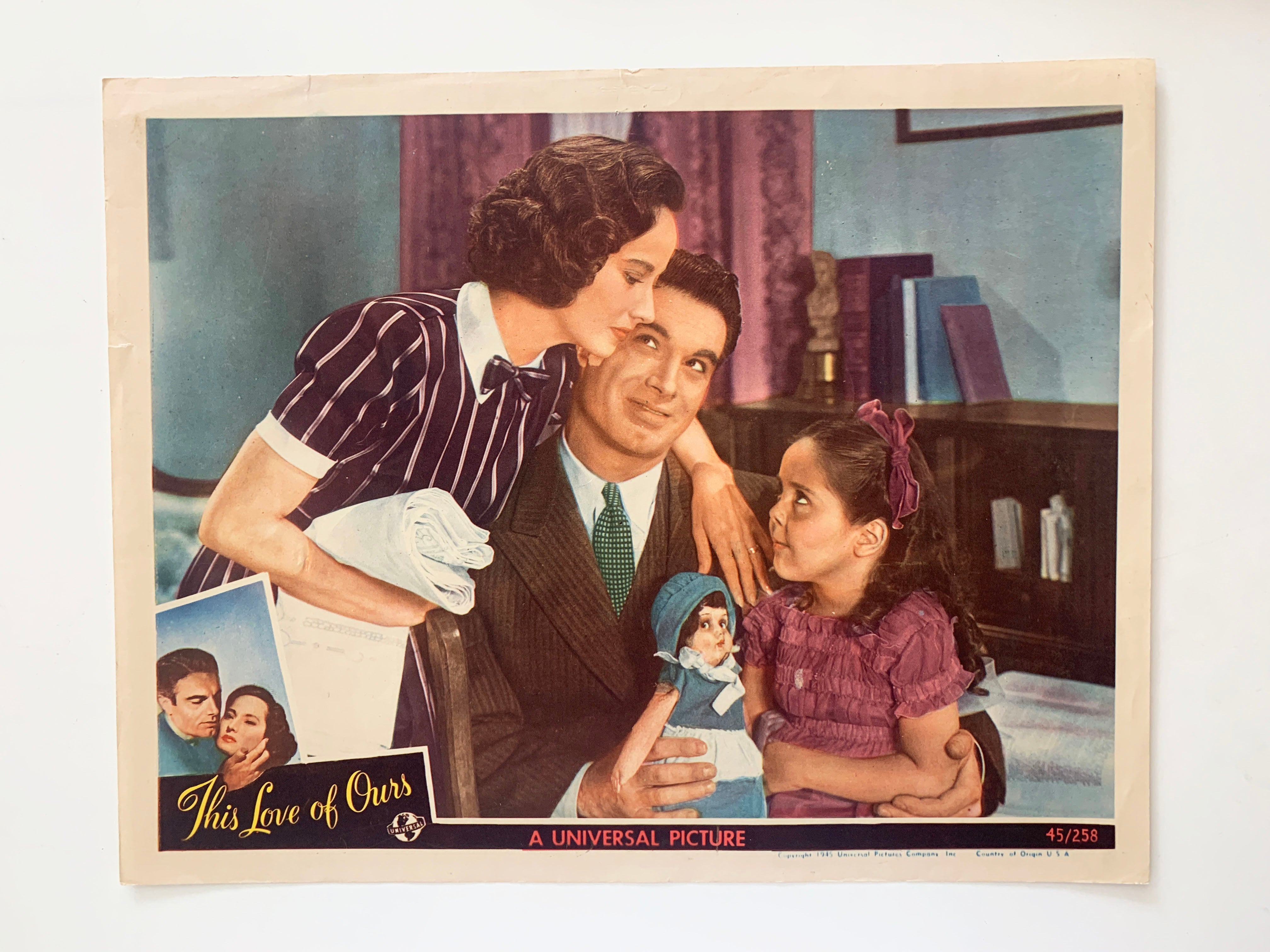 This Love of Ours original 1945 vintage lobby card