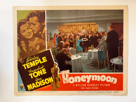 Honeymoon original 1947 vintage lobby card