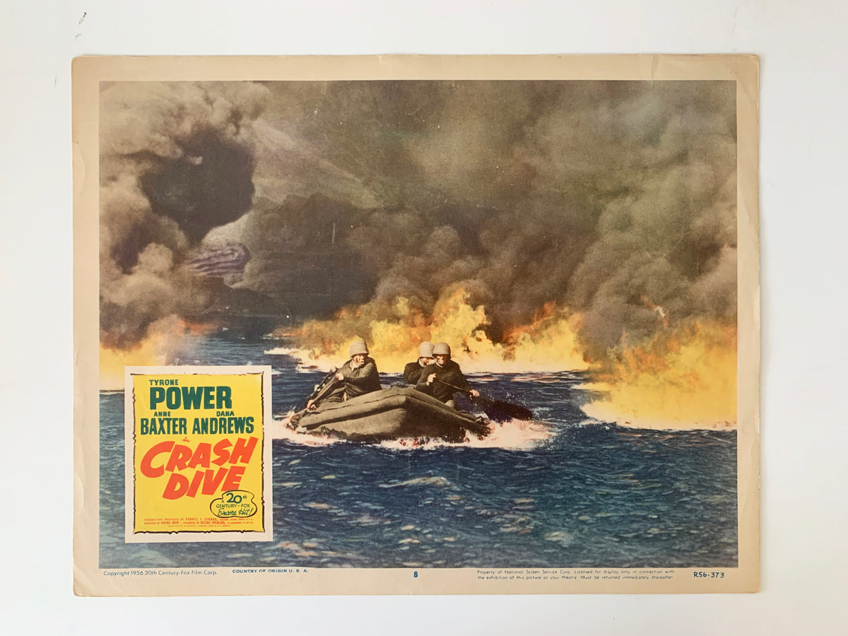 Crash Dive original 1956R vintage lobby card