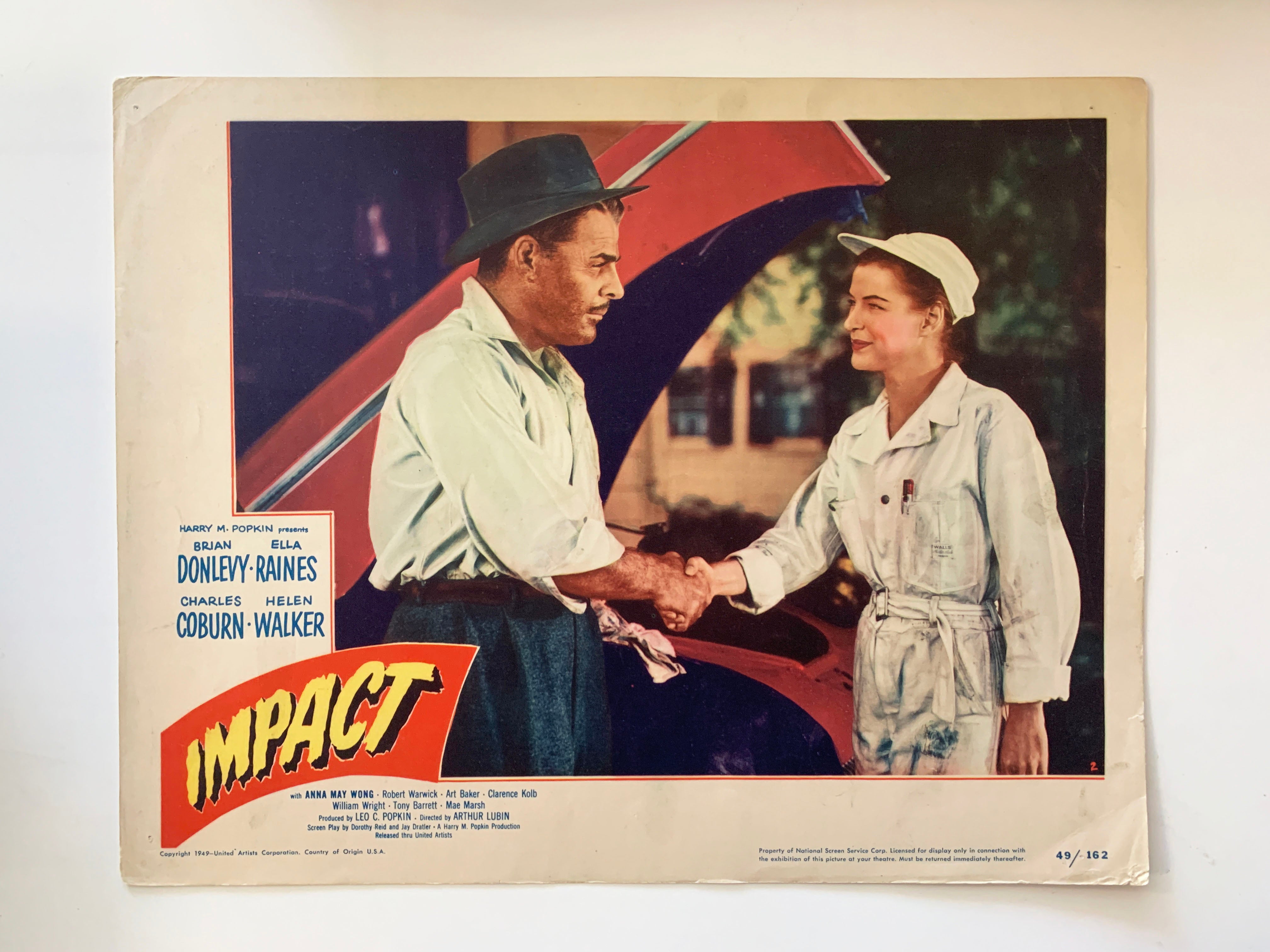 Impact original 1949 vintage lobby card