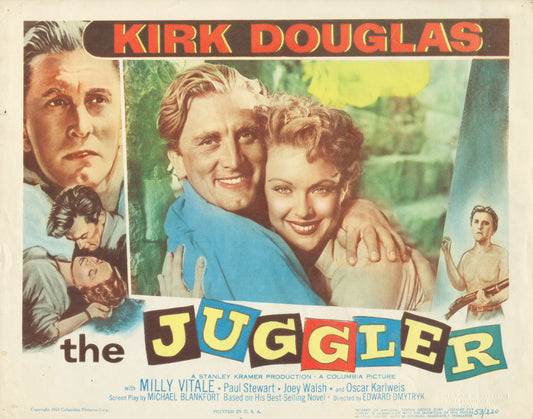 The Juggler 1953 original vintage lobby card