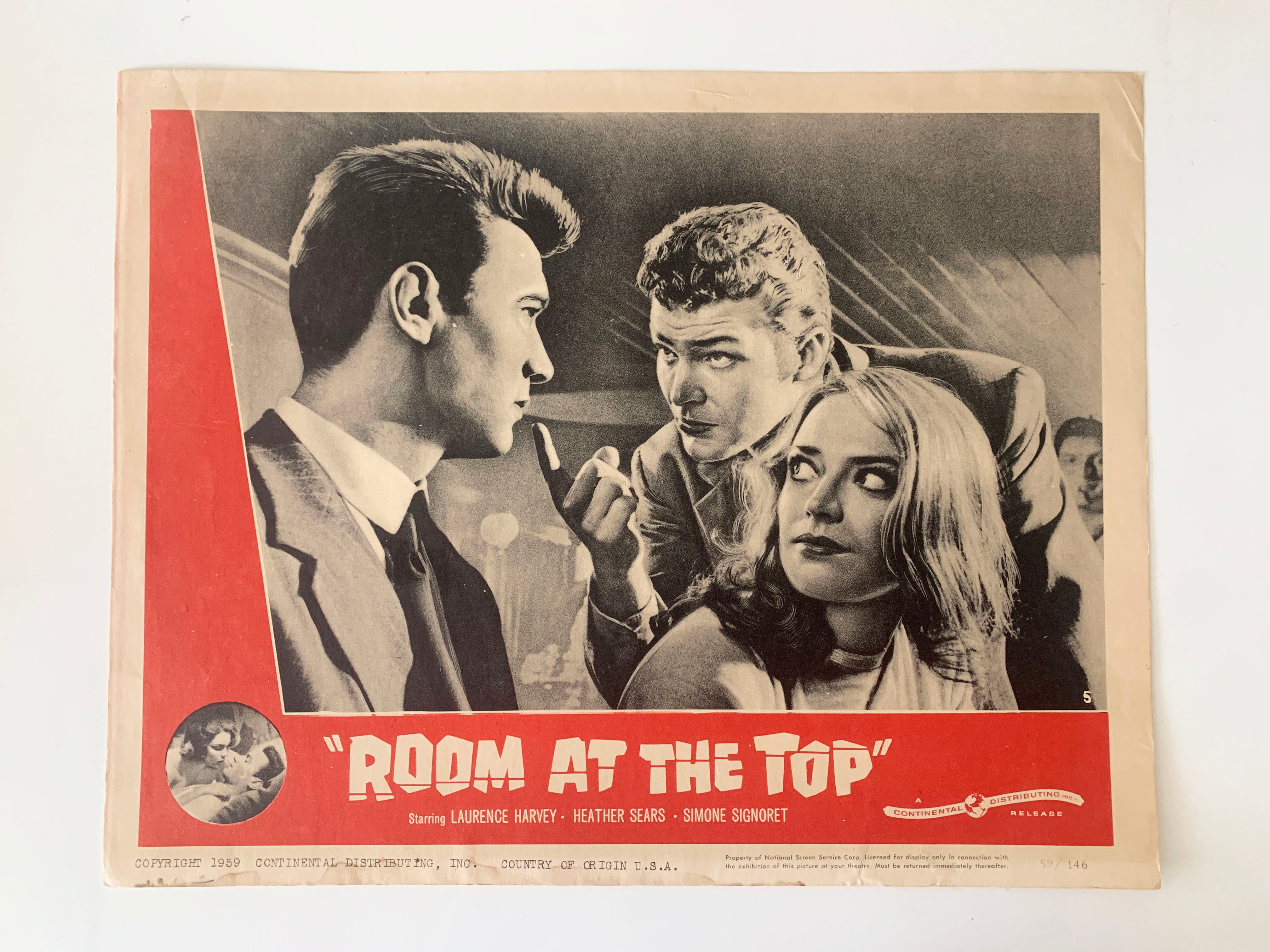 Room at the Top original 1959 vintage lobby card