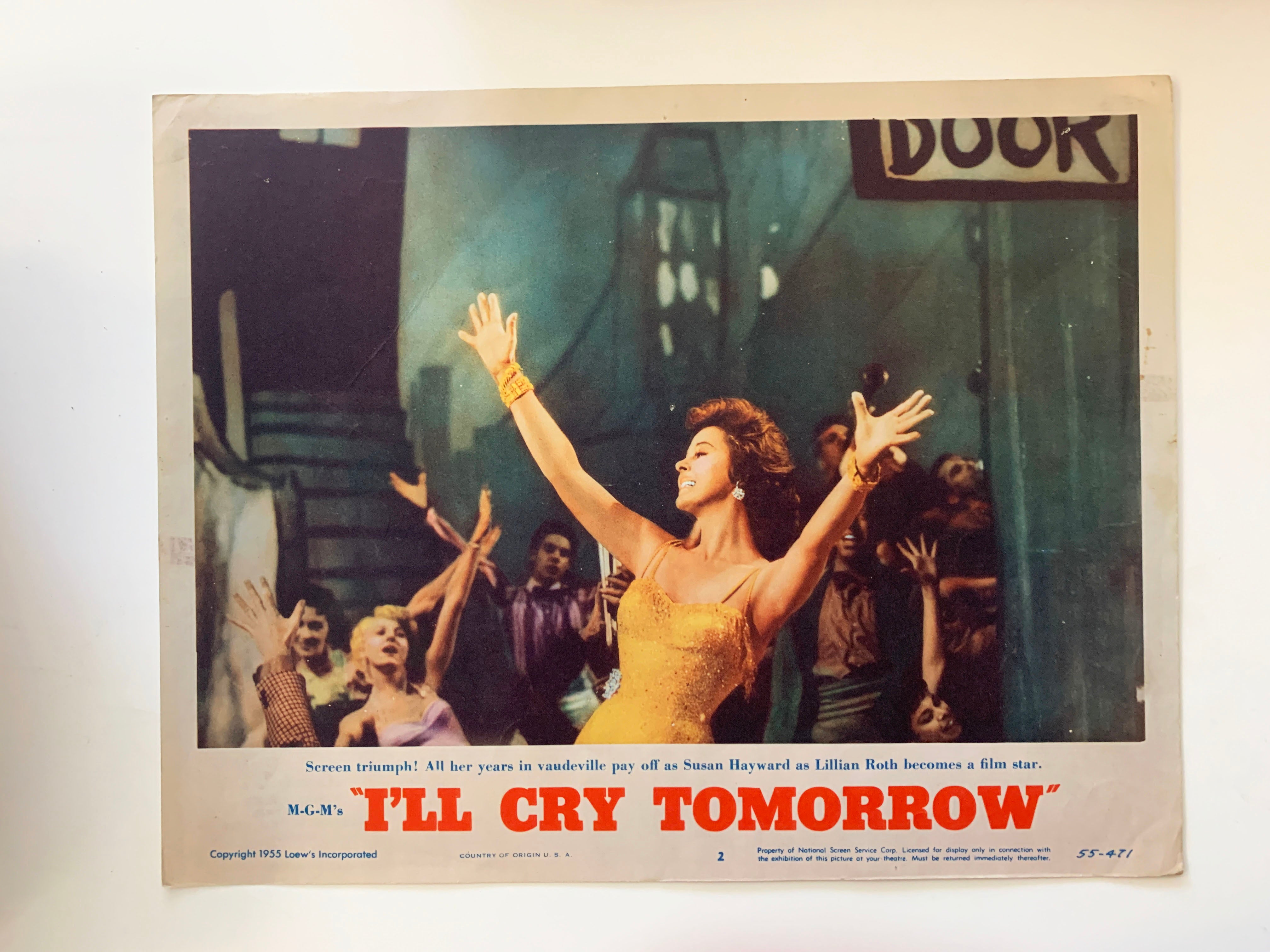 I'll Cry Tomorrow 
original 1955 vintage lobby card