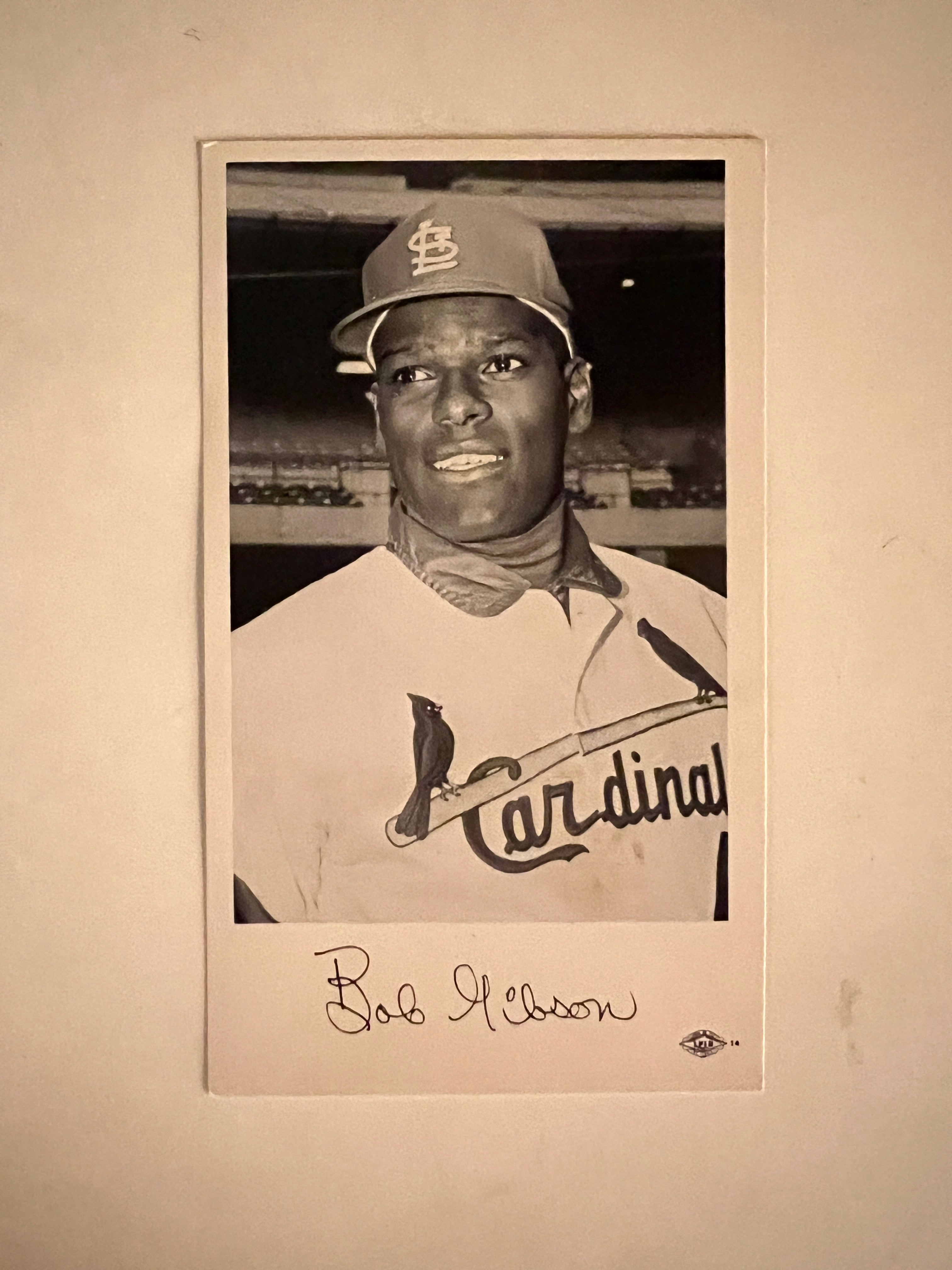 Bob Gibson facsimile signed photo. 3x5 inches