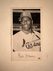 Bob Gibson facsimile signed photo. 3x5 inches