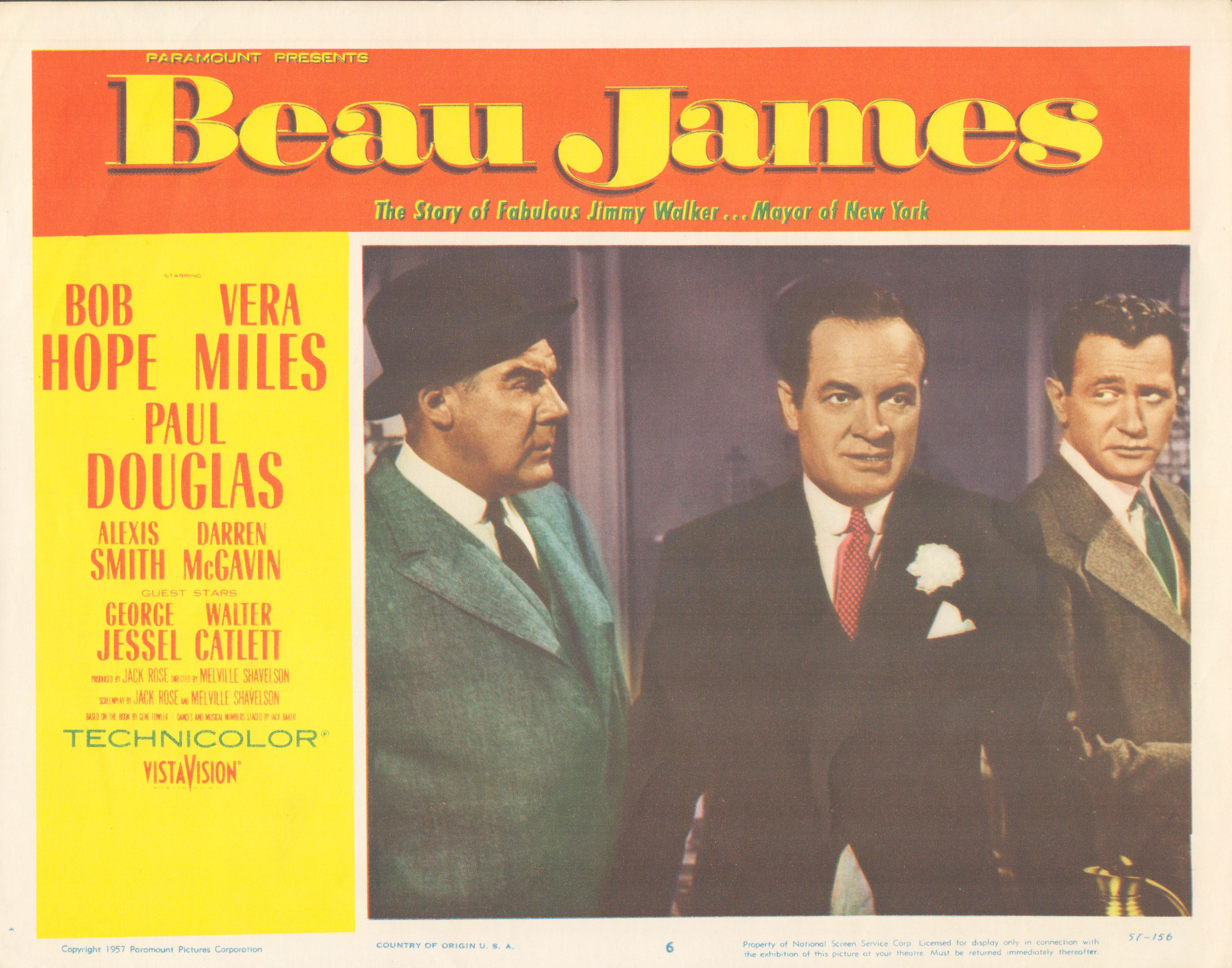 Beau James 1957 original vintage lobby card